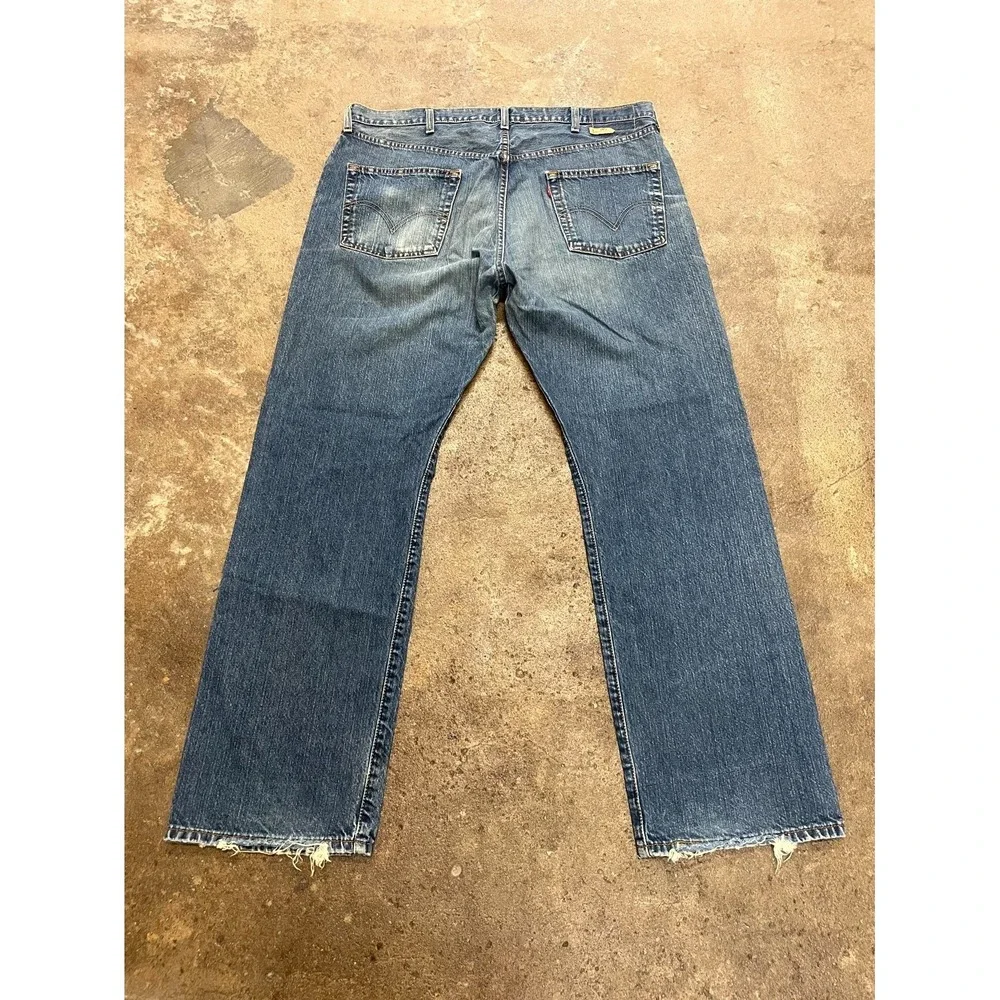 Levi's 501 Straight Jeans Men 40x32 Blue Denim Logo Cotton High Rise Regular Fit
